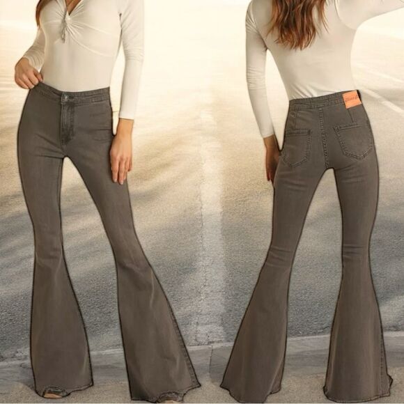 HomeFolk/L&B Grey Flare Jeans NWT - Picture 1 of 15
